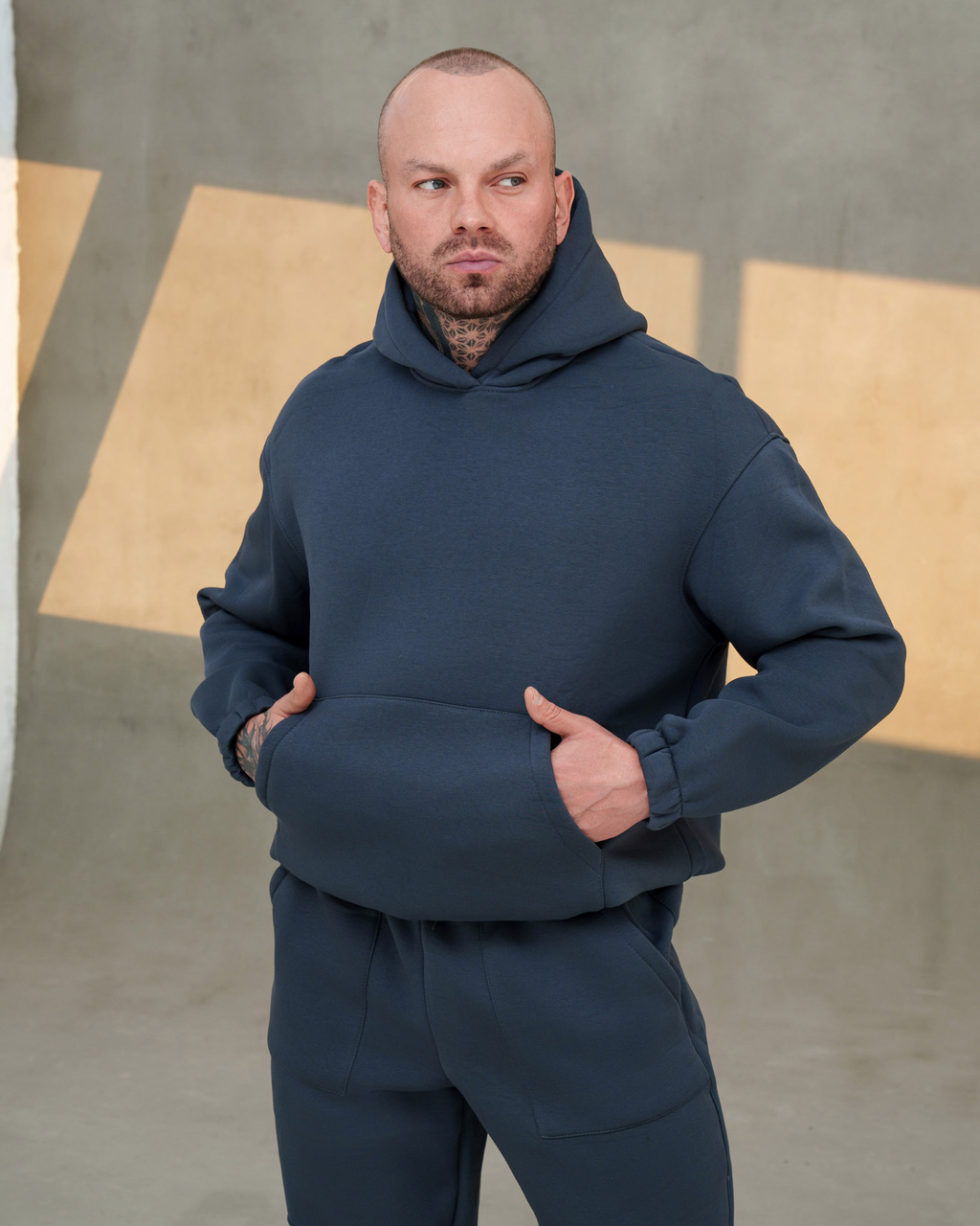 Мужской спортивный костюм зимний утепленный на флисе Костюм спортивный оверсайз трехника теплый мужской M