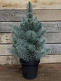 Ялинка 50 см лита штучна в горщику блакитна HVOYA, фото 3