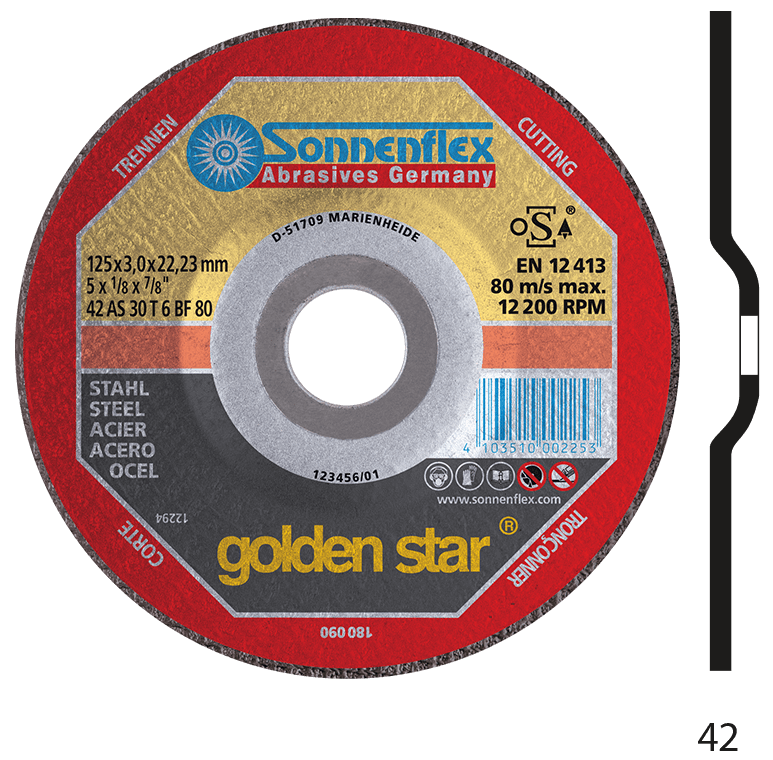 Диск по чавуну/кольоровому металу 125x3.0х22.2 Sonnenflex