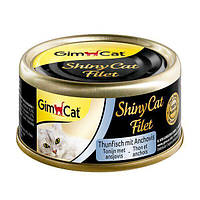 Влажный корм для кошек GimCat Shiny Cat Filet 70 г (тунец и анчоус) b