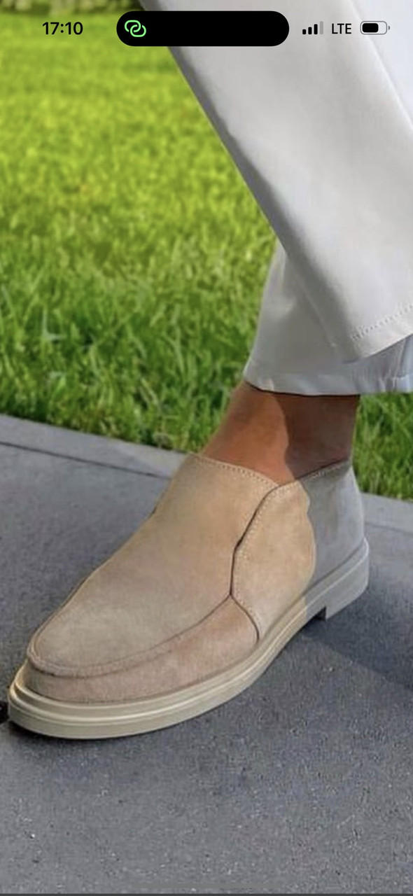 LorА Piana! Женские лоферы туфли полу ботинки натуральная бежевая замша Лора Пиана