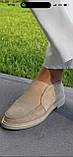 LorА Piana! Женские лоферы туфли полу ботинки натуральная черная замша Лора Пиана, фото 2