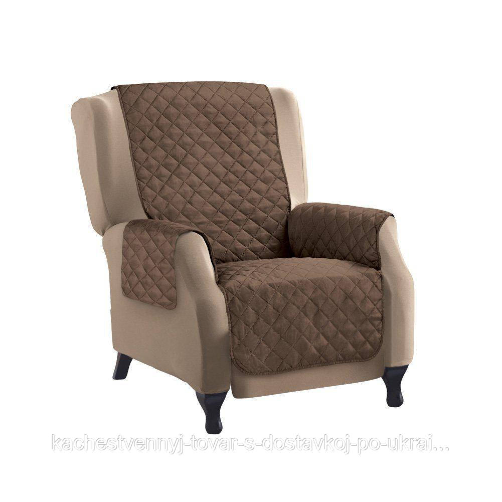 Накидка на крісло (155х46 см), Couch Coat - Коричнева, двостороннє стьобане покривало