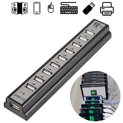 Хаб USB 10 портів ( без адаптера), фото 1