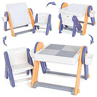 Дитячий двосторонній конструктор-стіл зі стільцем Bambi QC-BB01
