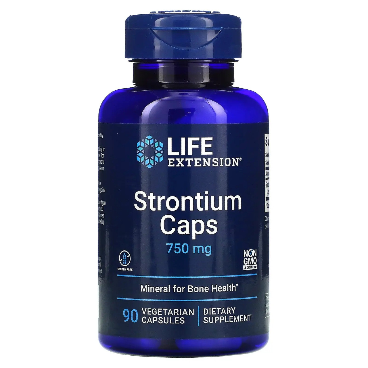 Стронцій, мінерали для здоров'я кісток, Strontium Caps, Mineral for Bone Health, Life Extension, 750 мг, 90