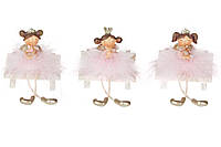 Декоративная фигурка Принцесса на скамеечке 10см, 3 вида, цвет - розовый, в упаковке 6шт. (884-218)