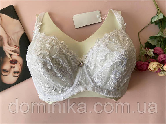 90Е Бюстгальтер великих розмірів без поролону Lanny Mode білий, фото 1