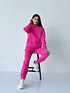 Костюм спортивний жіночий ЗИМА 3-нитка на флісі VELIKA РОЖЕВИЙ, фото 2