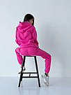 Костюм спортивний жіночий ЗИМА 3-нитка на флісі VELIKA РОЖЕВИЙ, фото 3