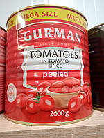 Томати очищені в томатному соку ТМ ГУРМАН з/б 2.6 кг
