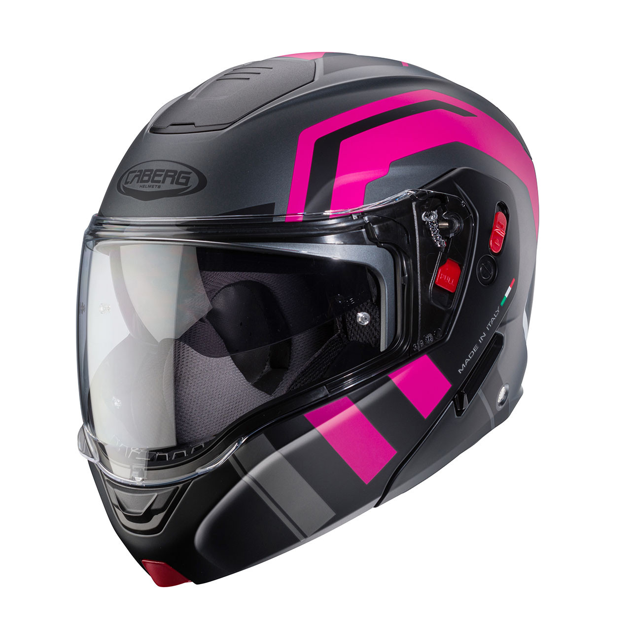 МОТОШОЛОМ МОДУЛЯР CABERG HORUS X ROAD КОЛІР MATT GUN METAL /FUCHSIA /BLACK