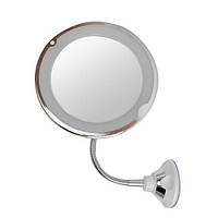 Зеркало 8" для макияжа увеличительное 5X с LED подсветкой на гибкой ножке с присоской ultra Flexible Mirror!