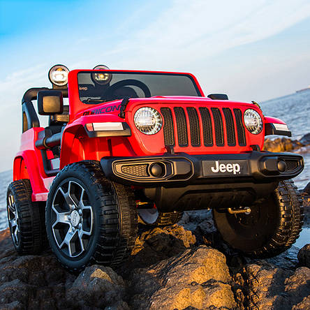 Дитячий електромобіль джип Jeep Wrangler M 4176EBLR-3 (MP3, SD карта, USB, мотори 4x35W, акум.12V10AH), фото 1