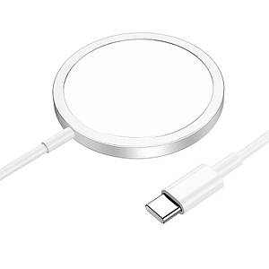 Бездротовий зарядний пристрій Hoco для CW47 Original series 15 W magnetic wireless fast charger Silver