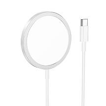 Бездротовий зарядний пристрій Hoco для CW47 Original series 15 W magnetic wireless fast charger Silver, фото 4