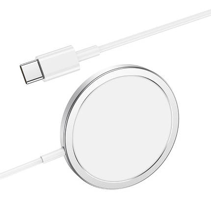 Бездротовий зарядний пристрій Hoco для CW30 Pro Original series magnetic wireless fast charger Silver, фото 1