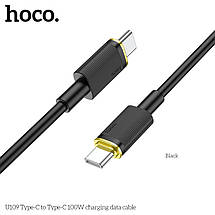 Кабель Hoco U109 Type-C to Type-C 100W charging data cable (L=1.2M),  Black, фото 2