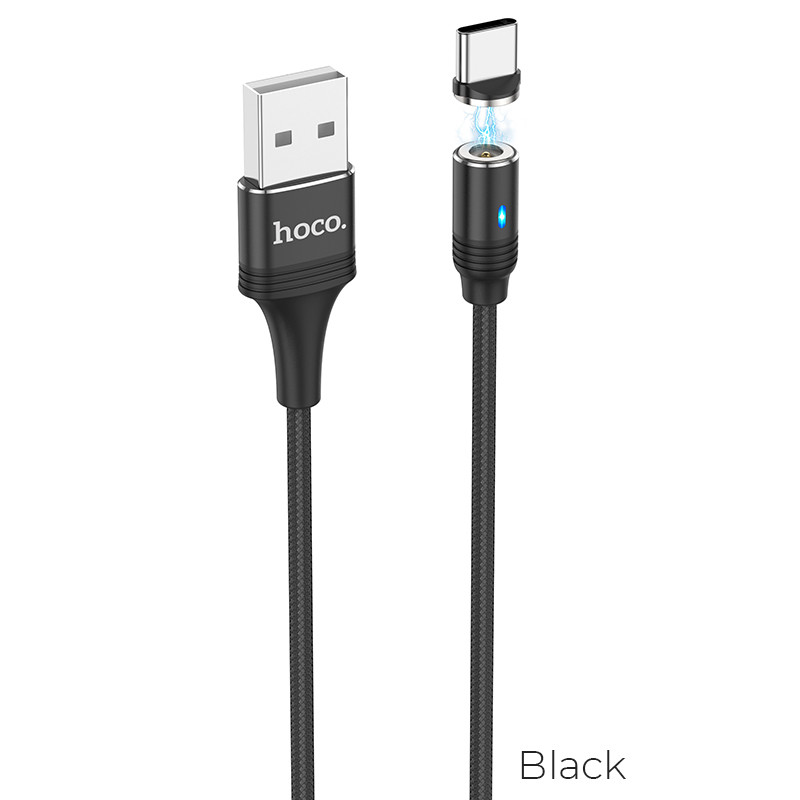 Кабель Hoco U76 Fresh magnetic charging cable for Type-C (L=1.2M),  Black