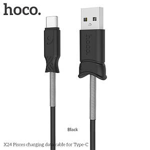 Кабель Hoco X24 Pisces charging data cable for Type-C (L=1M),  Black