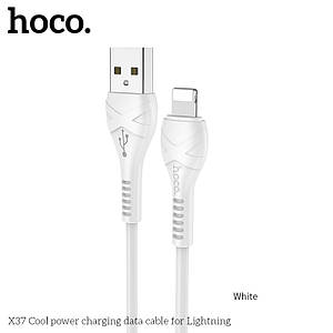Кабель Hoco X37 Cool power charging data cable for iP (L=1M),  White