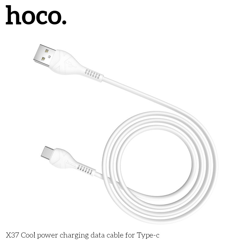 Кабель Hoco X37 Cool power charging data cable for Type-C (L=1M),  White