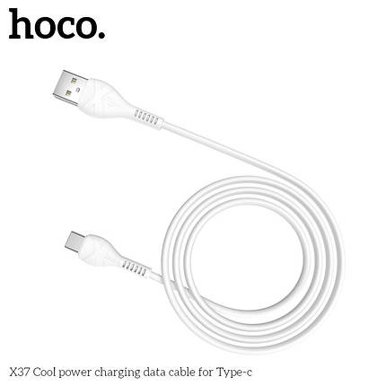 Кабель Hoco X37 Cool power charging data cable for Type-C (L=1M),  White, фото 2