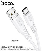 Кабель Hoco X58 Airy silicone charging data cable for Type-C (L=1M),  White, фото 3