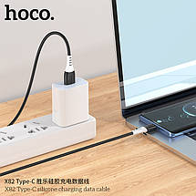 Кабель Hoco X82 Type-C silicone charging data cable (L=1M),  Black, фото 2