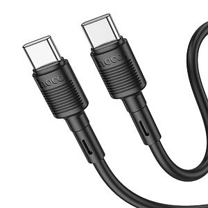 Кабель Hoco X83 Type-C to Type-C Victory 60W charging data cable (L=1M),  Black