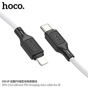 Кабель Hoco X90 Cool silicone PD charging data cable for iP (L=1M),  White