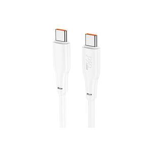 Кабель Hoco X93 Force 100W fast charging data cable Type-C to Type-C(L=1M),  White