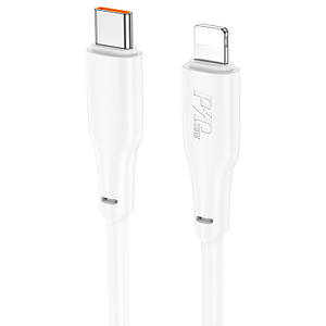 Кабель Hoco X93 Force PD20W charging data cable iP(L=1M),  White
