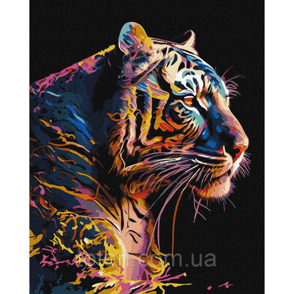 Картина за номерами "Прекрасний звір" ©art_selena_ua Ідейка KHO6520 40х50 см з фарбами металiк extra топ