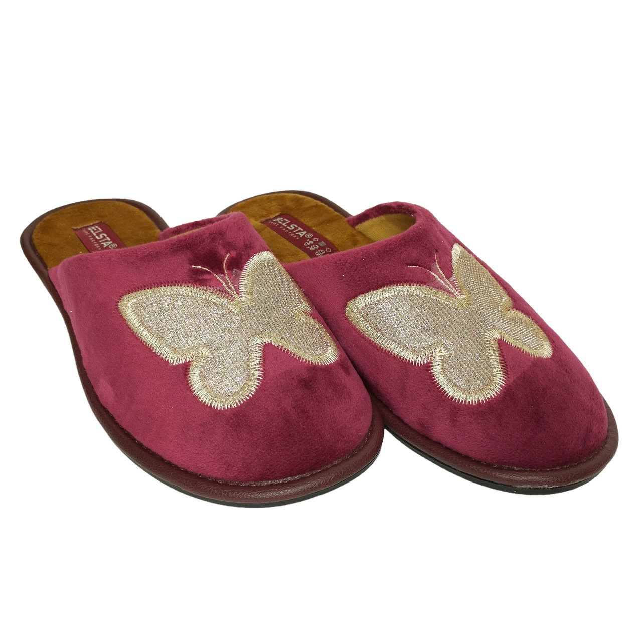 Жіночі капці велюр Белста метелик Рожевий, фото 1