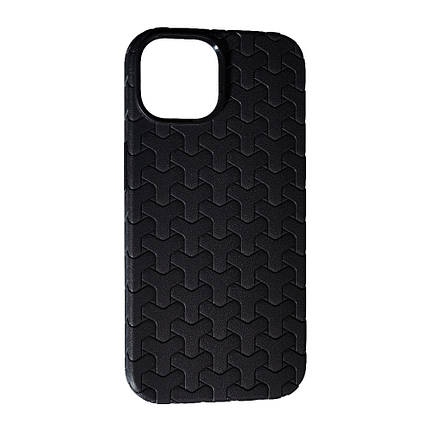 Чохол Leather Case Weaving для Apple iPhone 15 Plus Black, фото 1