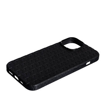 Чохол Leather Case Weaving для Apple iPhone 15 Plus Black, фото 2