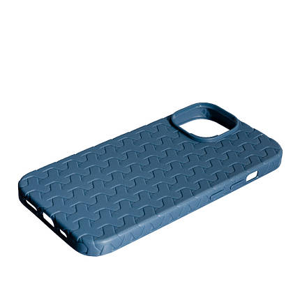 Чохол Leather Case Weaving для Apple iPhone 15 Plus Navy Blue, фото 3