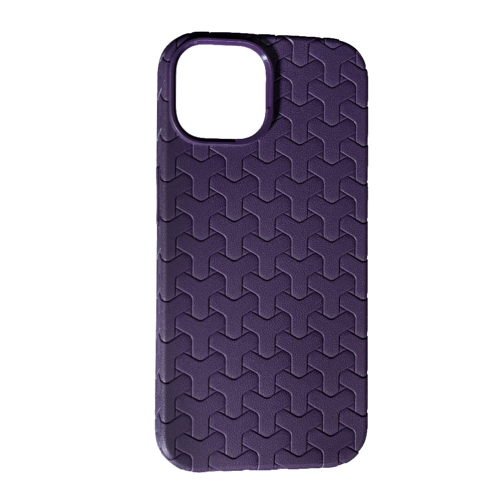 Чохол Leather Case Weaving для Apple iPhone 15 Plus Violet