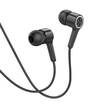 Навушники (дротові) Hoco для M104 Gamble universal earphones with mic 3.5 mm Black, фото 3