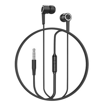 Навушники (дротові) Hoco для M104 Gamble universal earphones with mic 3.5 mm Black, фото 1