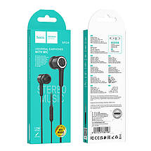 Навушники (дротові) Hoco для M104 Gamble universal earphones with mic 3.5 mm Black, фото 5