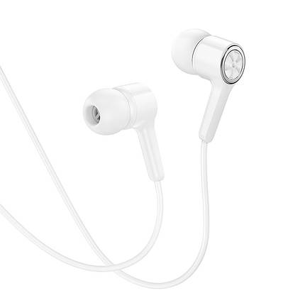Навушники (дротові) Hoco для M104 Gamble universal earphones with mic 3.5 mm White, фото 3