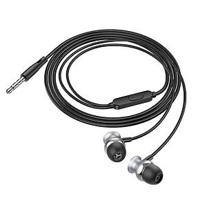 Навушники (дротові) Hoco для M106 Fountain metal universal earphones with microphone 3.5 mm Metal gray