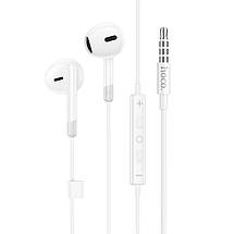Навушники (дротові) Hoco для M109 Pure joy wire control earphones with microphone 3.5 mm White, фото 4