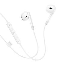 Навушники (дротові) Hoco для M109 Pure joy wire control earphones with microphone 3.5 mm White, фото 5
