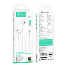 Навушники (дротові) Hoco для M109 Pure joy wire control earphones with microphone 3.5 mm White, фото 3