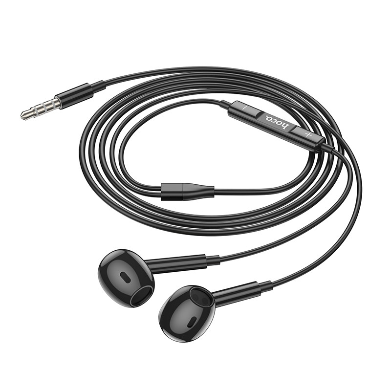 Навушники (дротові) Hoco для M92 Plumelet wire-controlled earphones with mic 3.5 mm Black