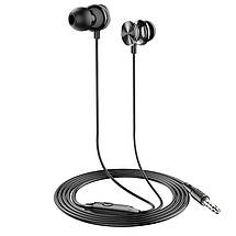 Навушники (дротові) Hoco для M96 Platinum universal headphones with microphone 3.5mm Deep black, фото 5