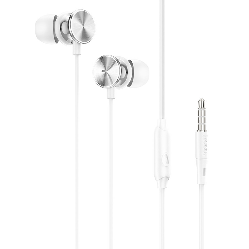 Навушники (дротові) Hoco для M96 Platinum universal headphones with microphone 3.5mm Elegant silver